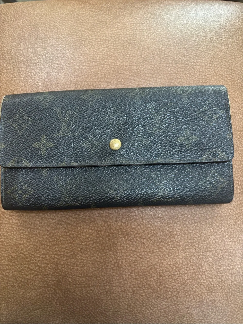 Louis Vuitton Monogram Continental Wallet in Dark Brown with Gold Snap